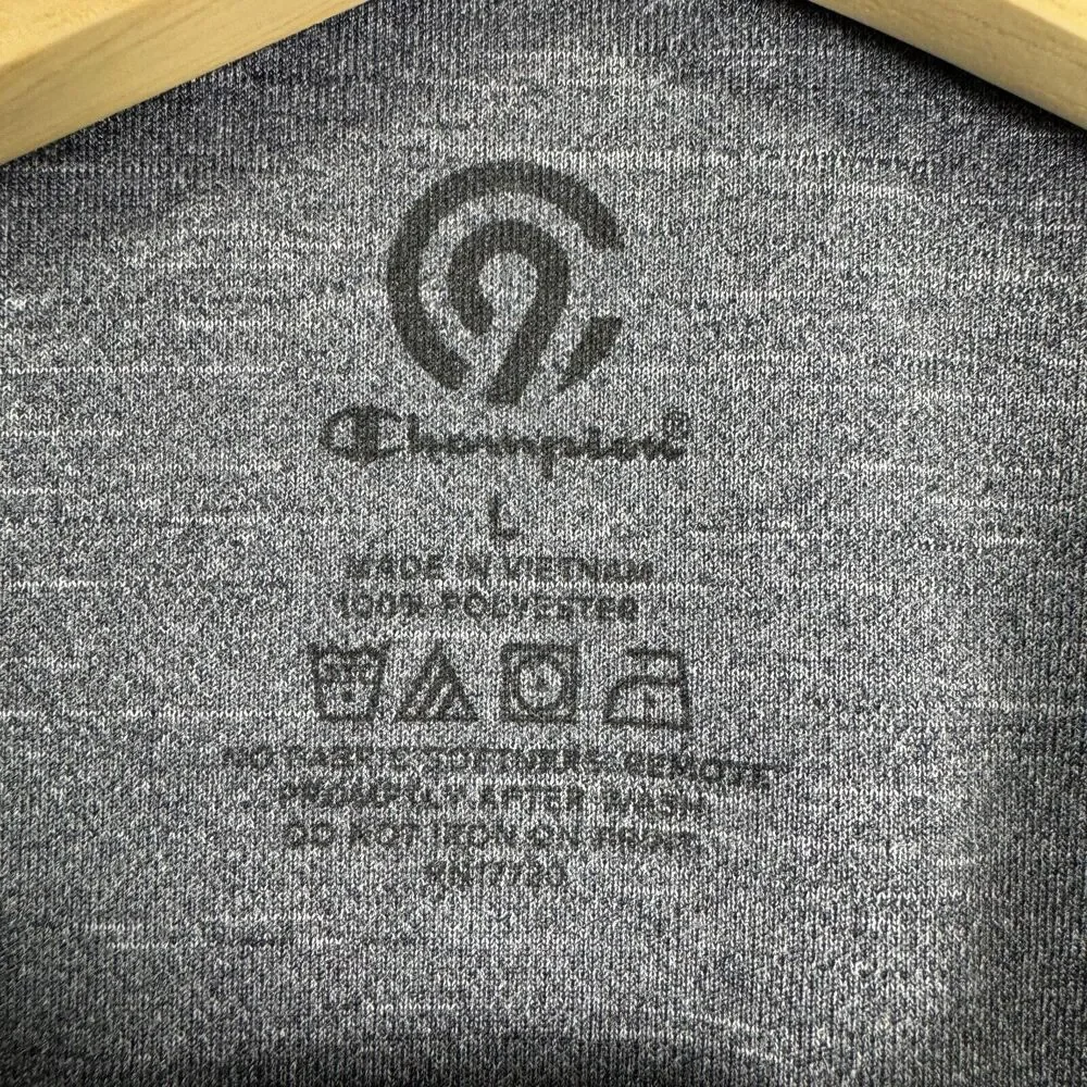 Champion Polo Snap Button Collar Gray Sport Athletic Shirt Mens Size Large - Picture 10 of 12